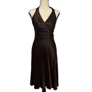 Y2K Speechless Halter Dress, Brown, Size: 3